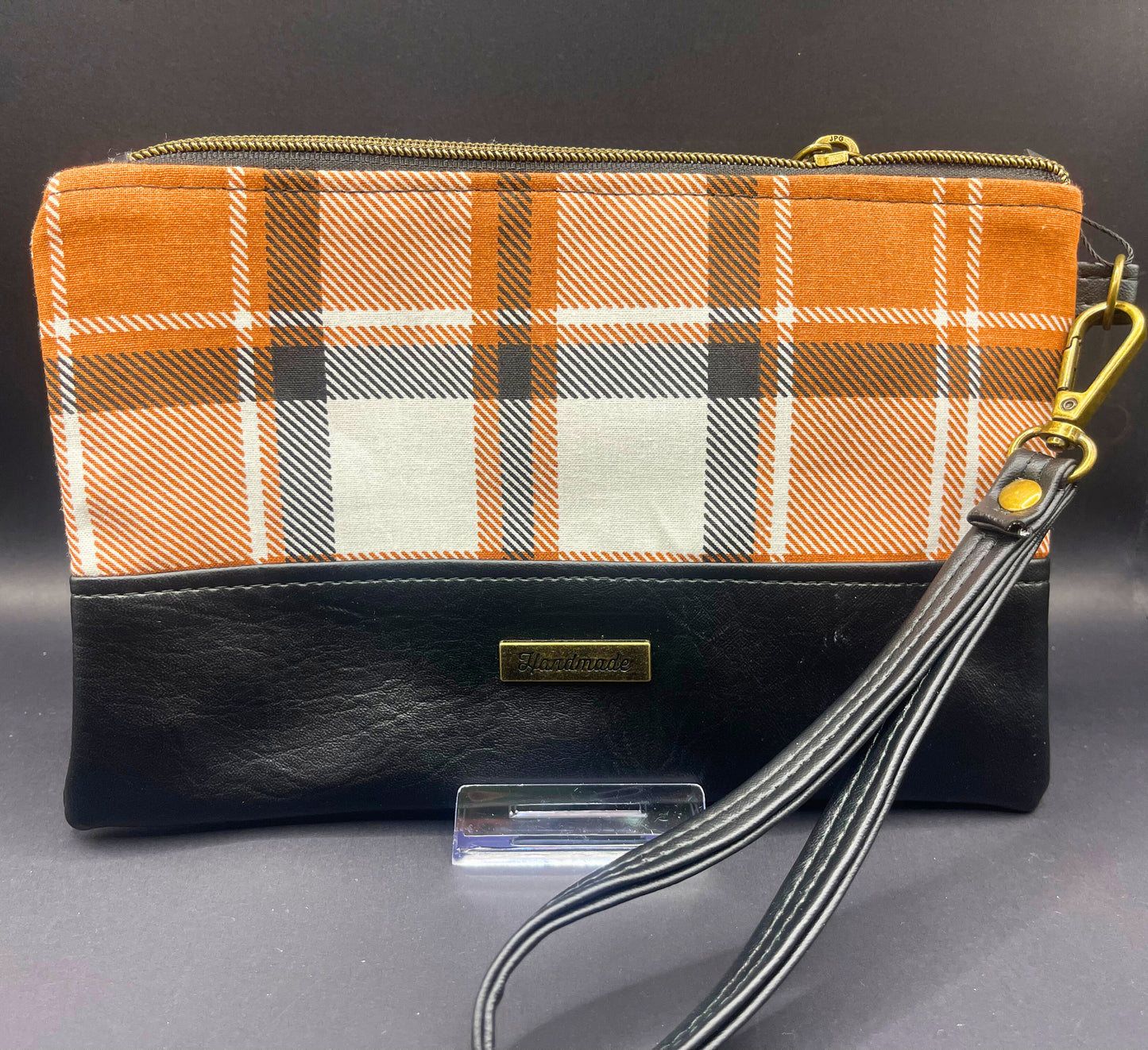 Artemis Wristlet- Orange You Glad it's not Plaid?