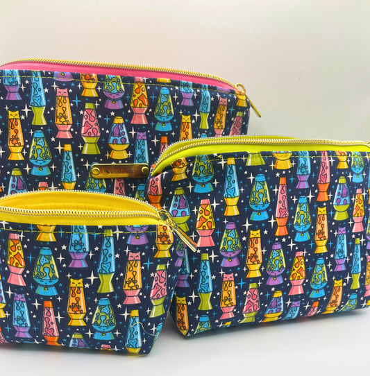 Set of Three Zipper Pouches- One Groovy Cat